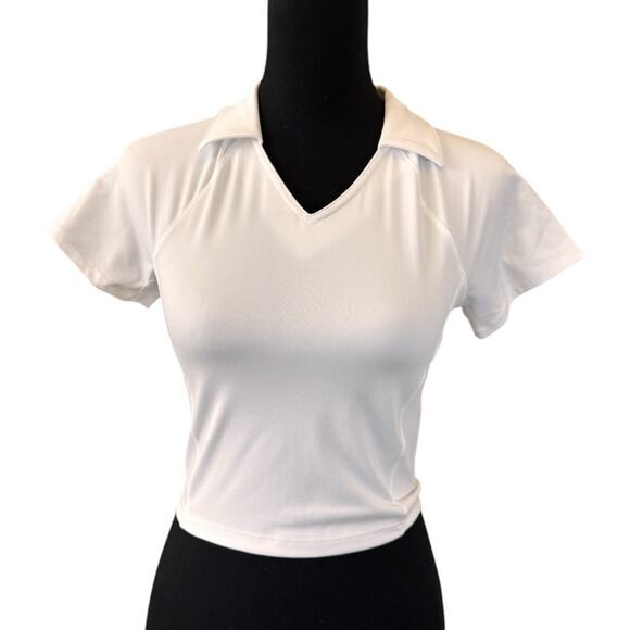 Yogalicious Tops - NEW YOGALICIOUS Seaport Johnny Collar Crop Polo Top Size S